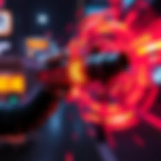 A stylized depiction of the Uppercut weapon performing a Pax spin animation with vibrant effects