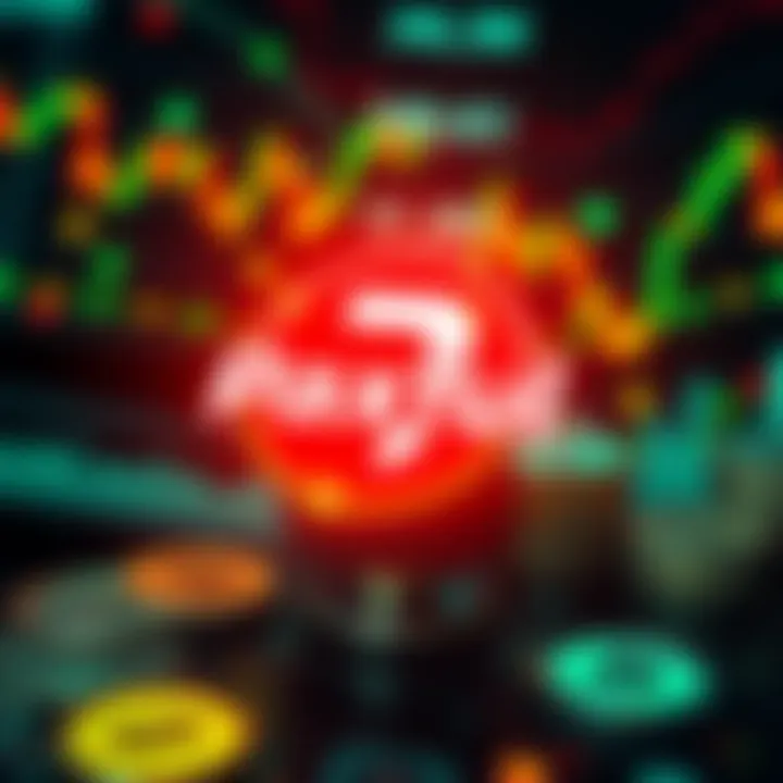 Paxful logo with a background showing financial charts and money symbols