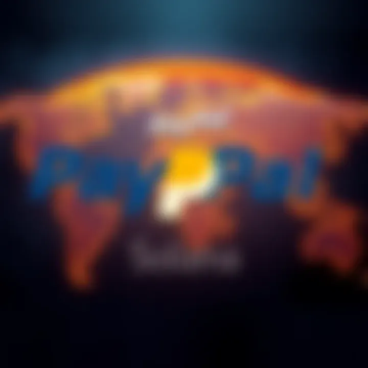 PayPal logo with icons representing stablecoin and Solana in front of a world map, indicating global expansion.