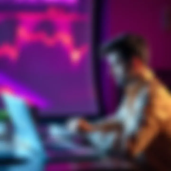 A person sitting at a desk with a laptop, reviewing a PayPal 1099-DA tax form, looking focused and taking notes.