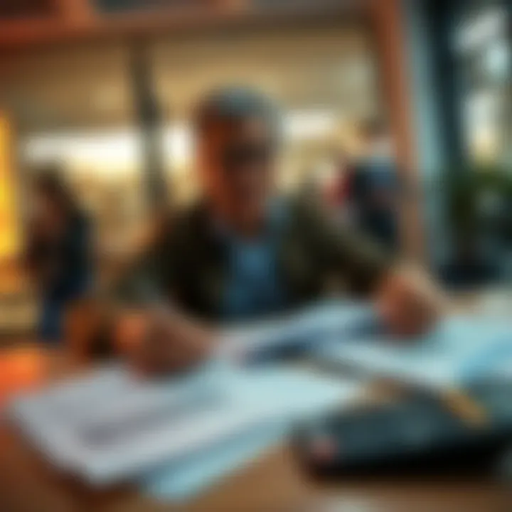 A person considering pension withdrawal options at age 55 with financial documents and a calculator on a table.