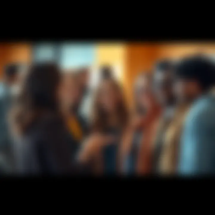 People Building Trust A group of diverse individuals engaging in conversation and sharing smiles, symbolizing trust and unity in relationships.