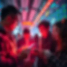 People looking at their devices to check prediction market odds for political events