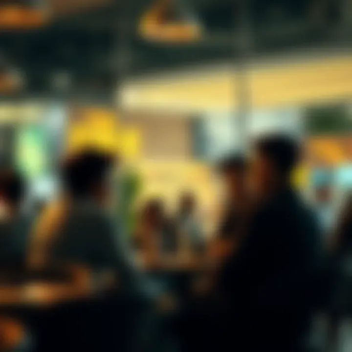 A group of people talking in a cafe about what is considered true and authentic in society today.
