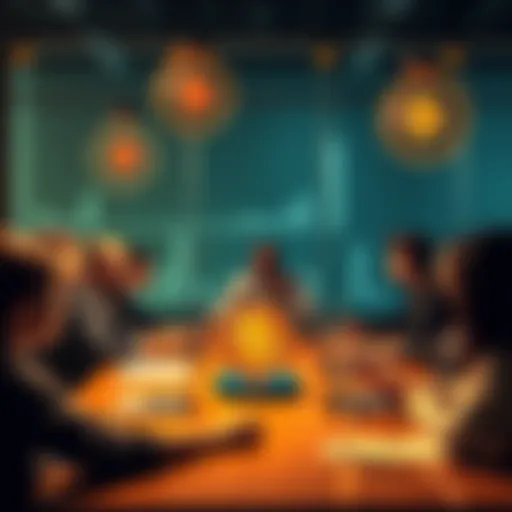 A group of people gathered around a table, sharing ideas and asking questions about Bitcoin.