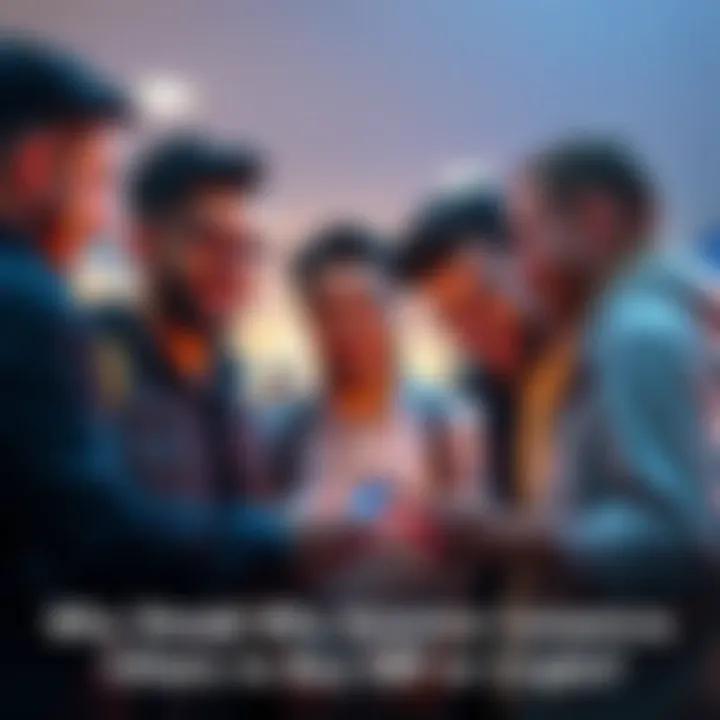 A group of friends talking about investing in cryptocurrency, with charts and graphs displayed on a phone, showing interest in XRP.