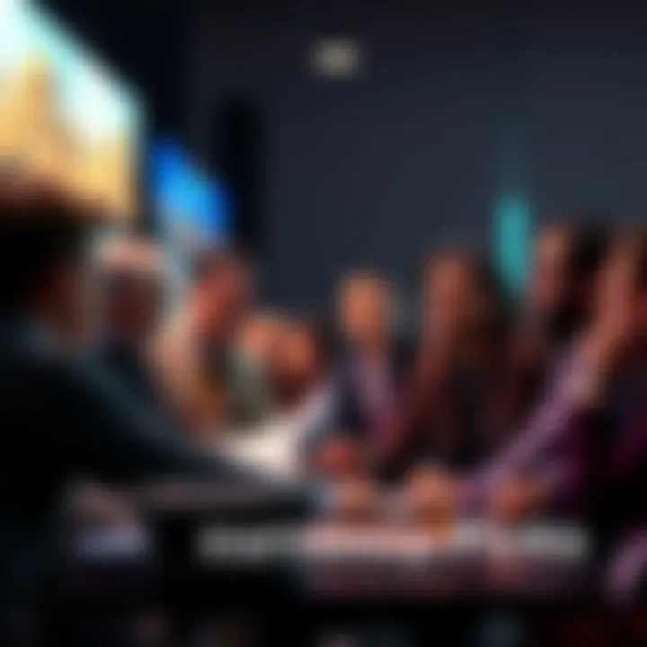 A diverse group of people sharing opinions and ideas about cryptocurrency in an online forum