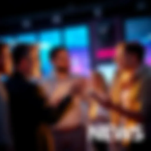 A diverse group of people sharing their opinions in a lively discussion about current events