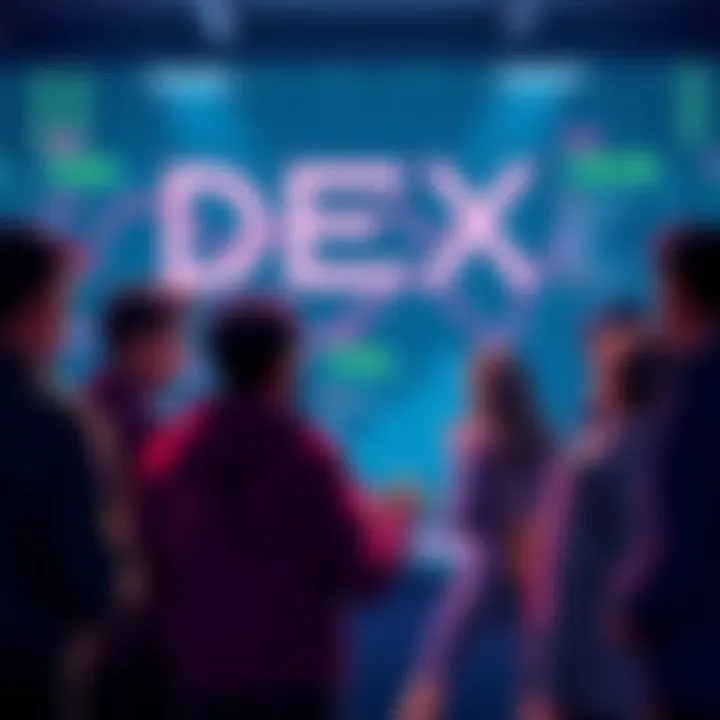 Group of people sharing ideas about decentralized exchanges for 2026