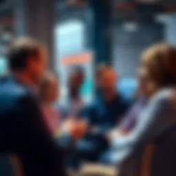 People discussing investment platform experiences Group of people sharing their thoughts about switching to investment platforms like Betashares