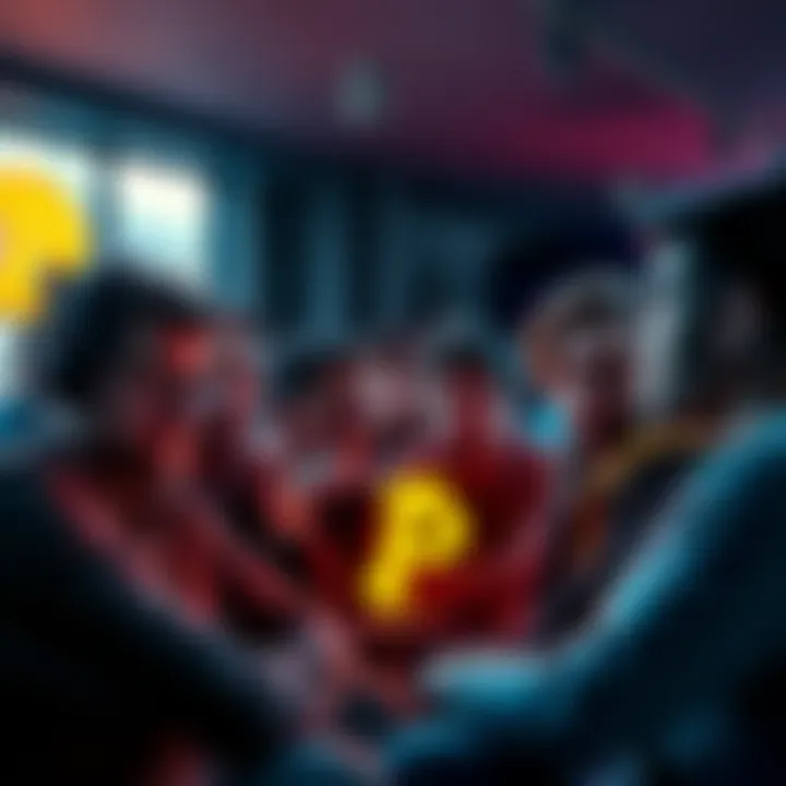 Frustrated people discussing pi token earnings A group of people expressing concerns over pi token validation payouts in a casual setting, with some showing disappointment on their faces.