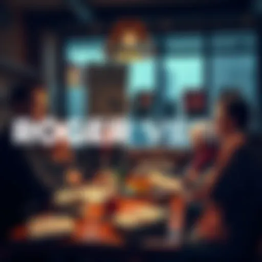 Group of people in a cozy setting discussing Roger Ver's book 'Hijacking Bitcoin' with books and coffee on the table