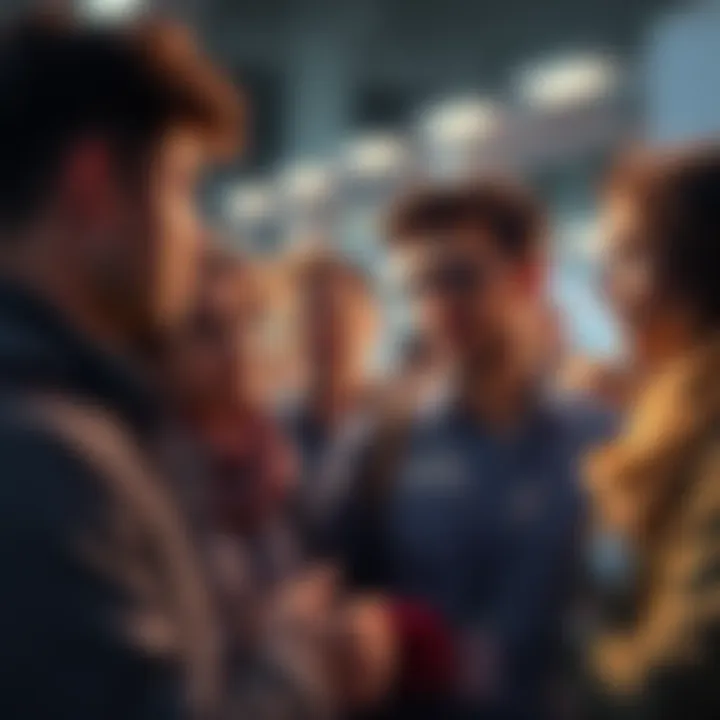 A group of people engaged in conversation about their choices regarding second migration amounts, with some showing interest in selling while others prefer to hold onto theirs.