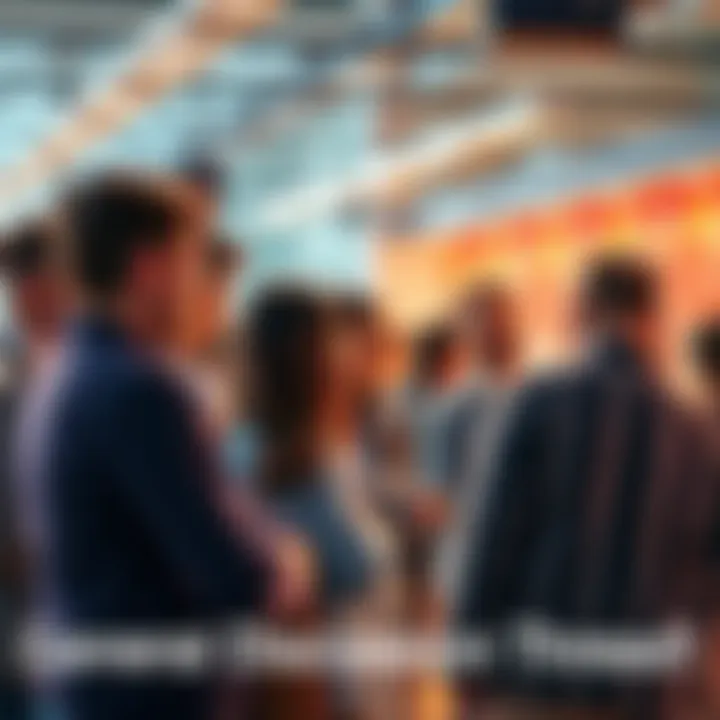 A group of people engaged in a friendly conversation about various topics like donuts and trading.