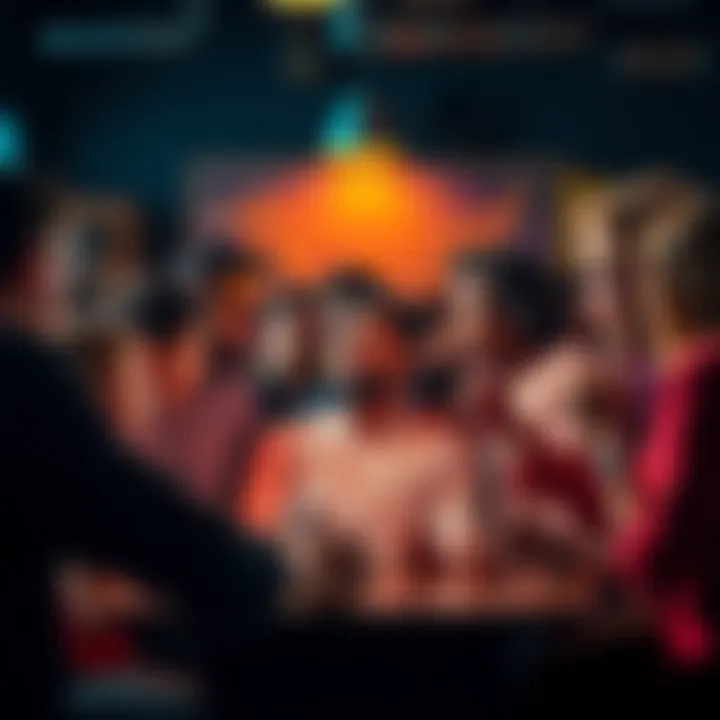 A diverse group of people having a lively debate, with expressions showing confusion and frustration over a topic.