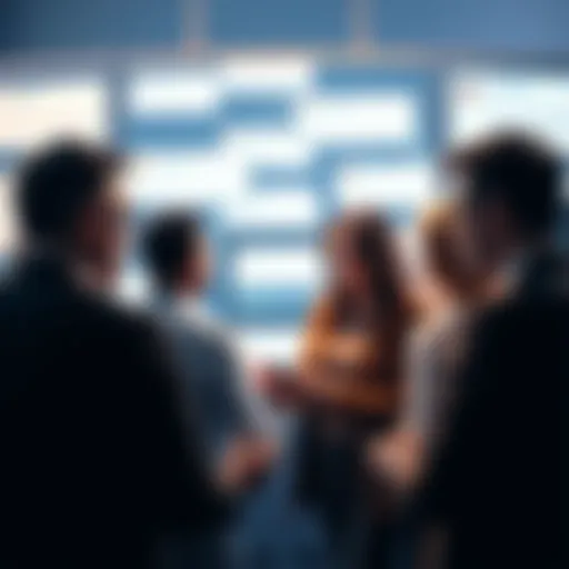 A group of people discussing auction trends on a forum, with various comments visible on screens, reflecting diverse opinions.