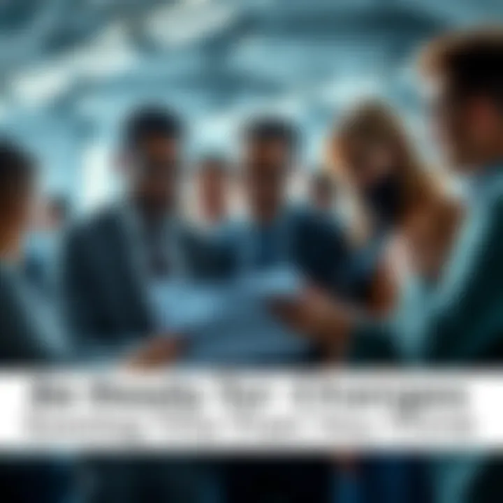 A group of diverse individuals reviewing plans and discussing changes in various sectors