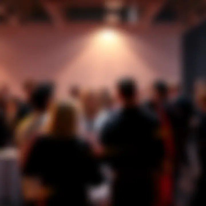 A group of people engaged in a lively discussion, sharing their thoughts and ideas in a forum setting