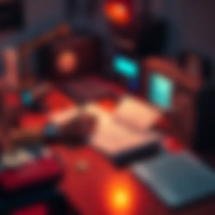 A person sits at a desk writing down digital asset seed phrases on paper, surrounded by security tools and a small safe.