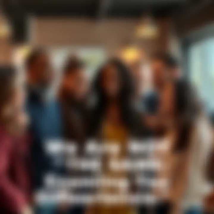 Group of diverse individuals from various backgrounds standing together, smiling and engaging in conversation, symbolizing unity in diversity.