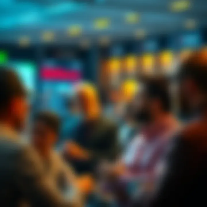 People Discussing Crypto Sentiment A group of people debating and expressing their views on cryptocurrency and Bitcoin in a forum setting.