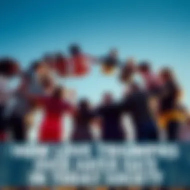 A group of diverse people holding hands in a circle, symbolizing unity and love overcoming hate