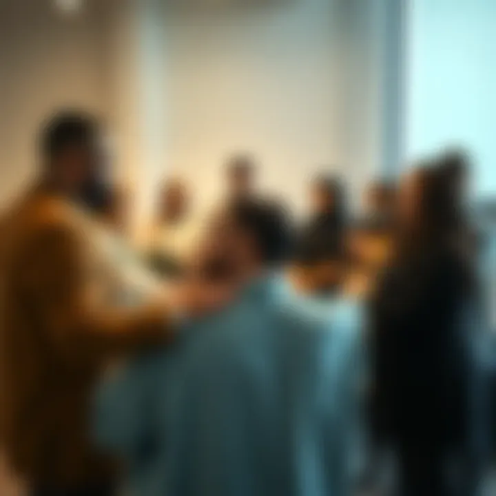 A group of diverse people holding hands in a circle, eyes closed, in a moment of prayer indoors, conveying unity and support during tough times.
