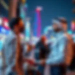 Two people engaging in a face-to-face USDT transaction in a public space in Dubai, with a focus on safety and daily rate changes.