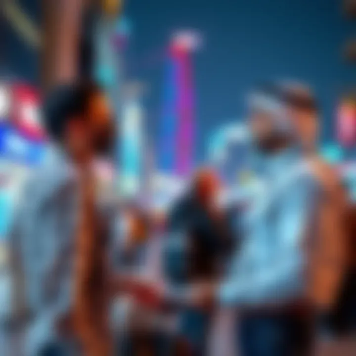 Two people engaging in a face-to-face USDT transaction in a public space in Dubai, with a focus on safety and daily rate changes.