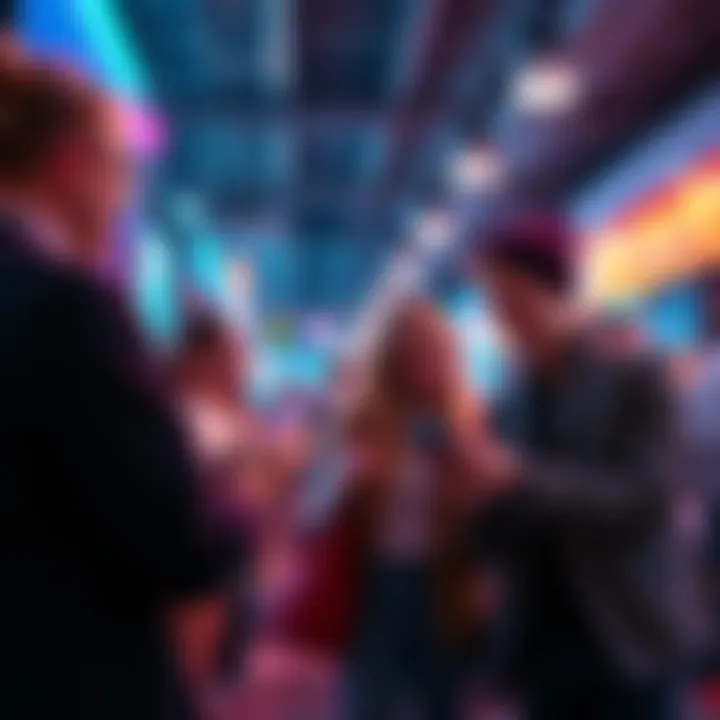 Group of friends transferring money using the Revolut app in a social setting