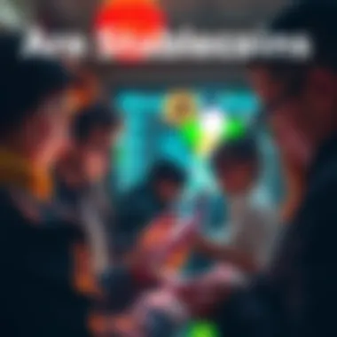A group of people engaged in digital transactions with stablecoins on their smartphones