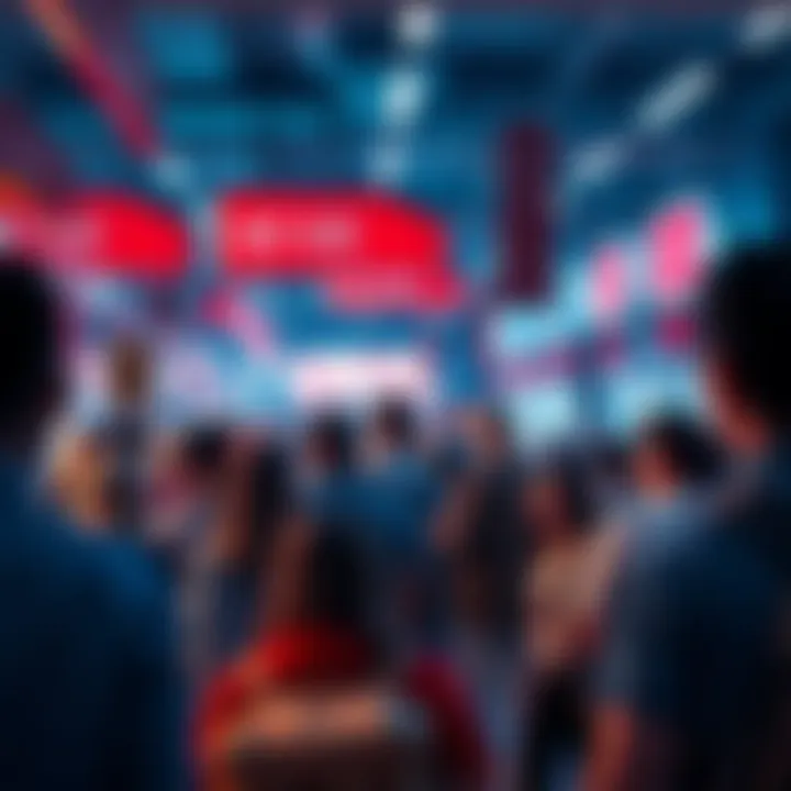 A crowd of people looking at price tags, anxious about rising prices and hoping for lower rates