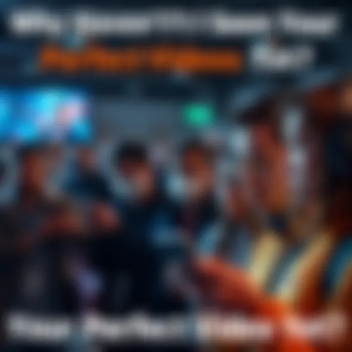 Group of people eagerly looking at their phones, waiting for a video to be released