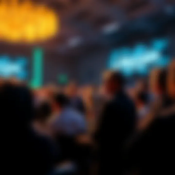 Pepecoin CoFounder speaking at the Litecoin Summit with attendees listening
