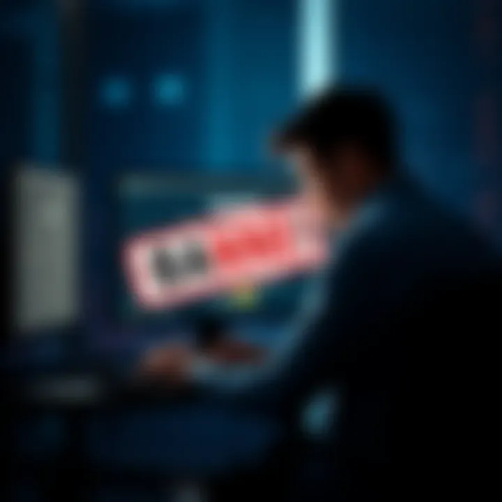 A frustrated person sitting in front of a computer, looking at a screen with a 'banned' message from Bybit Card rewards program
