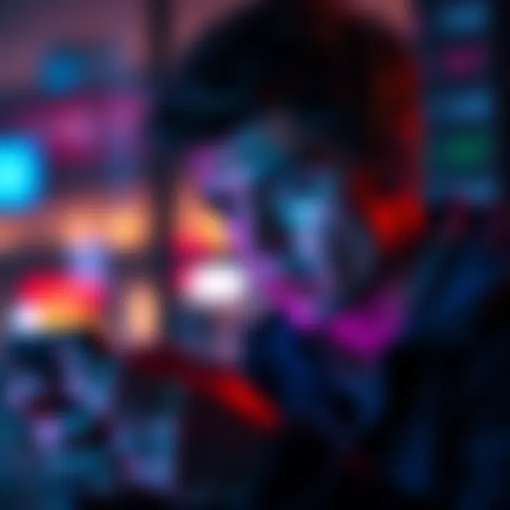Person looking at phone notifications A person with a concerned expression checking notifications on their smartphone