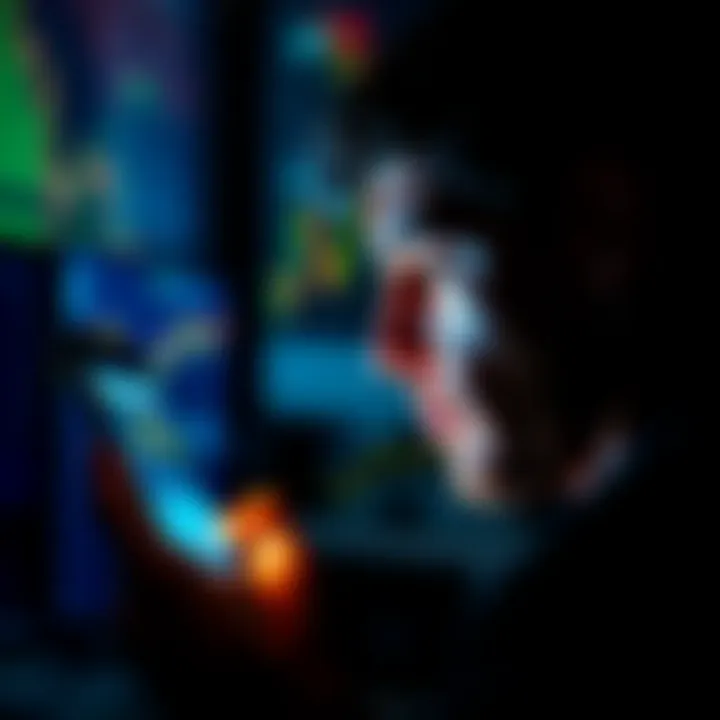Individual looking at a smartphone or computer screen showing low Pi investment values