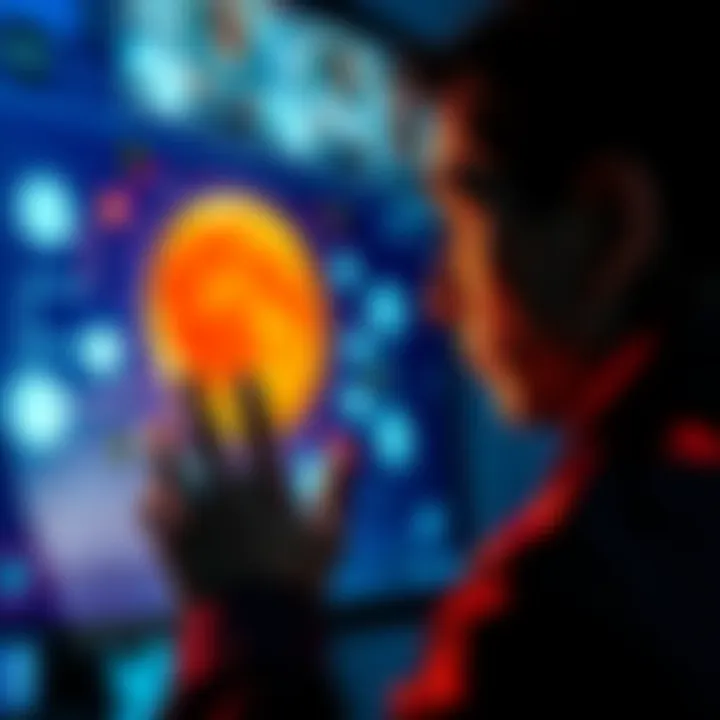 A person examines a computer screen displaying Moon Node's concept amidst social media discussions