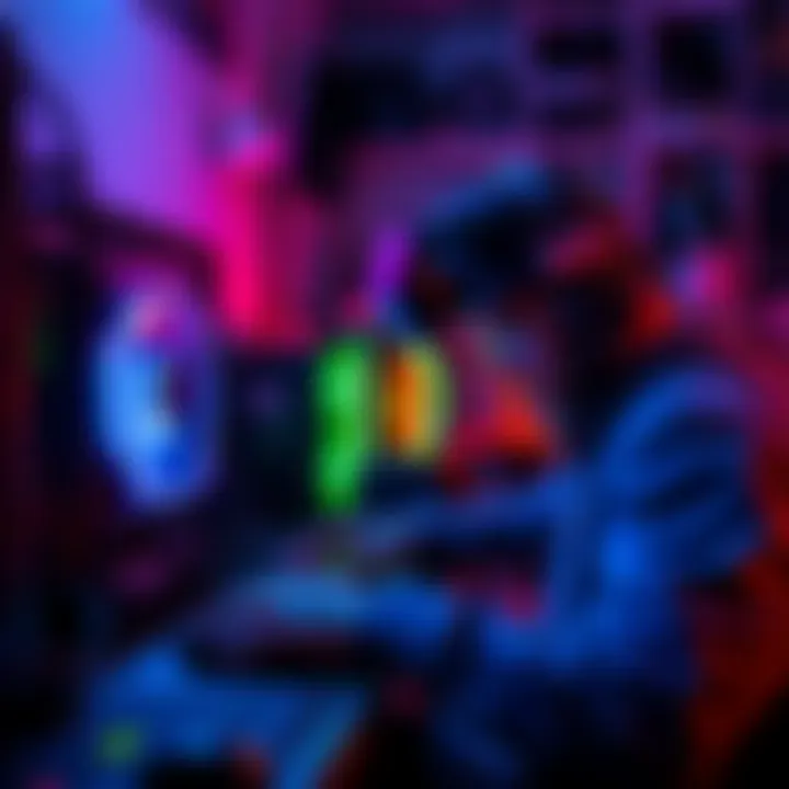 Person mining Litecoin at home Individual setting up a computer for Litecoin mining with graphics cards