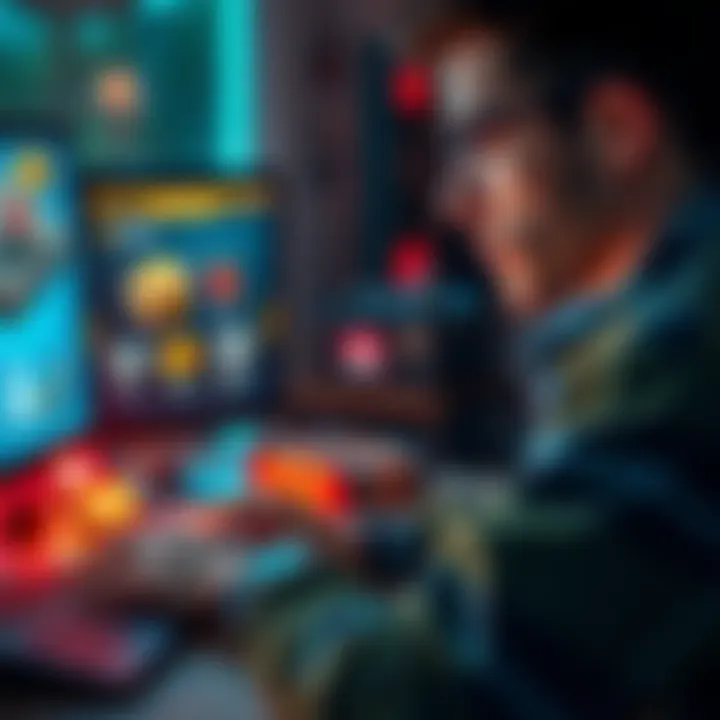 A person looks at a computer screen with game items, thinking about how to acquire Atlas bucks and parcels without gems