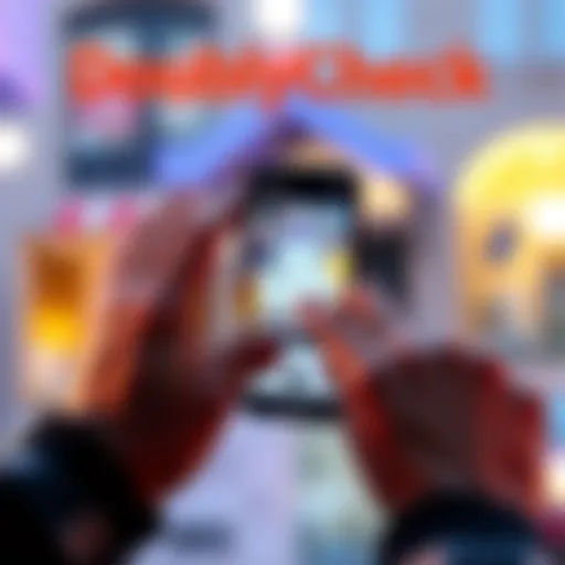 A person holding a smartphone up to a piece of mail, checking an address with an app.