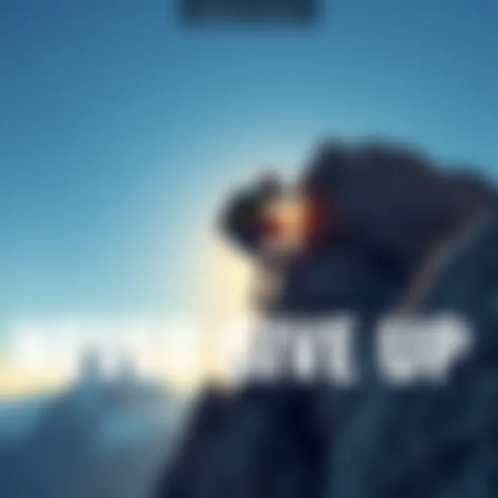 A determined person climbing a steep mountain, showcasing resilience and perseverance, with a bright sky in the background.