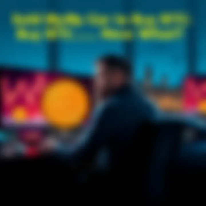 Individual sitting at a desk looking thoughtful, surrounded by images of Bitcoin and a car, symbolizing the decision to sell a car for cryptocurrency investment.