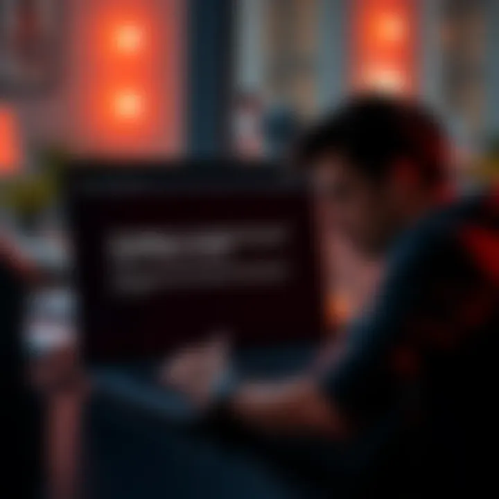 A person looks frustrated while trying to complete a survey on their laptop, showing a message about being kicked out.