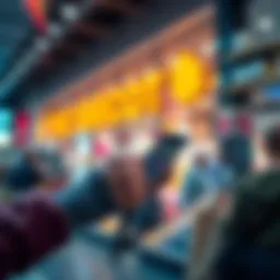 Person holding cryptocurrency wallet A person is using a smartphone cryptocurrency wallet to make a purchase while shopping.