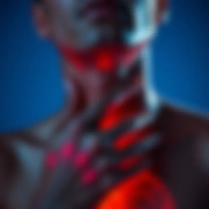 Person Holding Their Throat Individual experiencing discomfort holding their throat, indicating throat issues while discussing Reta medication.