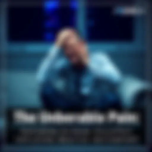 Person in Pain A person sitting on a couch, holding their head in distress, showing visible signs of pain and discomfort.