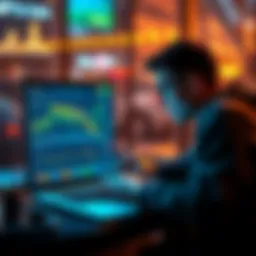 A person looking at cryptocurrency charts on a laptop while setting aside money for a new car investment.