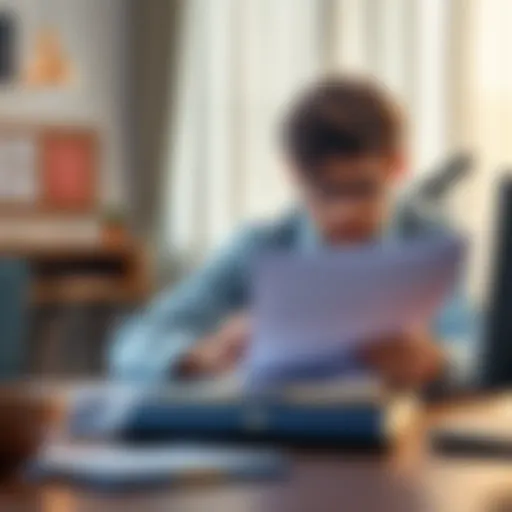 A concerned individual reviewing paperwork related to medical leave for bipolar disorder at a desk