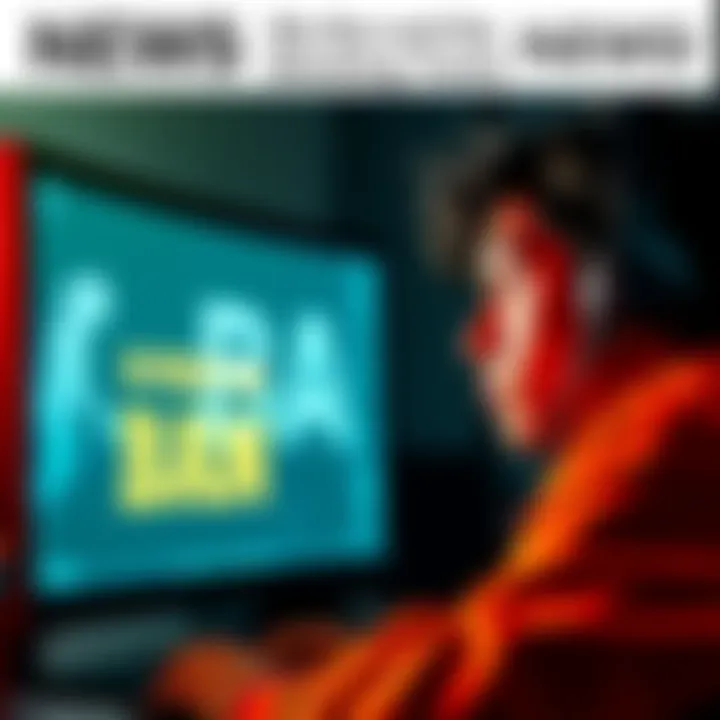 A person looking shocked while reading about their ban on a computer screen, with a bold prediction text visible.